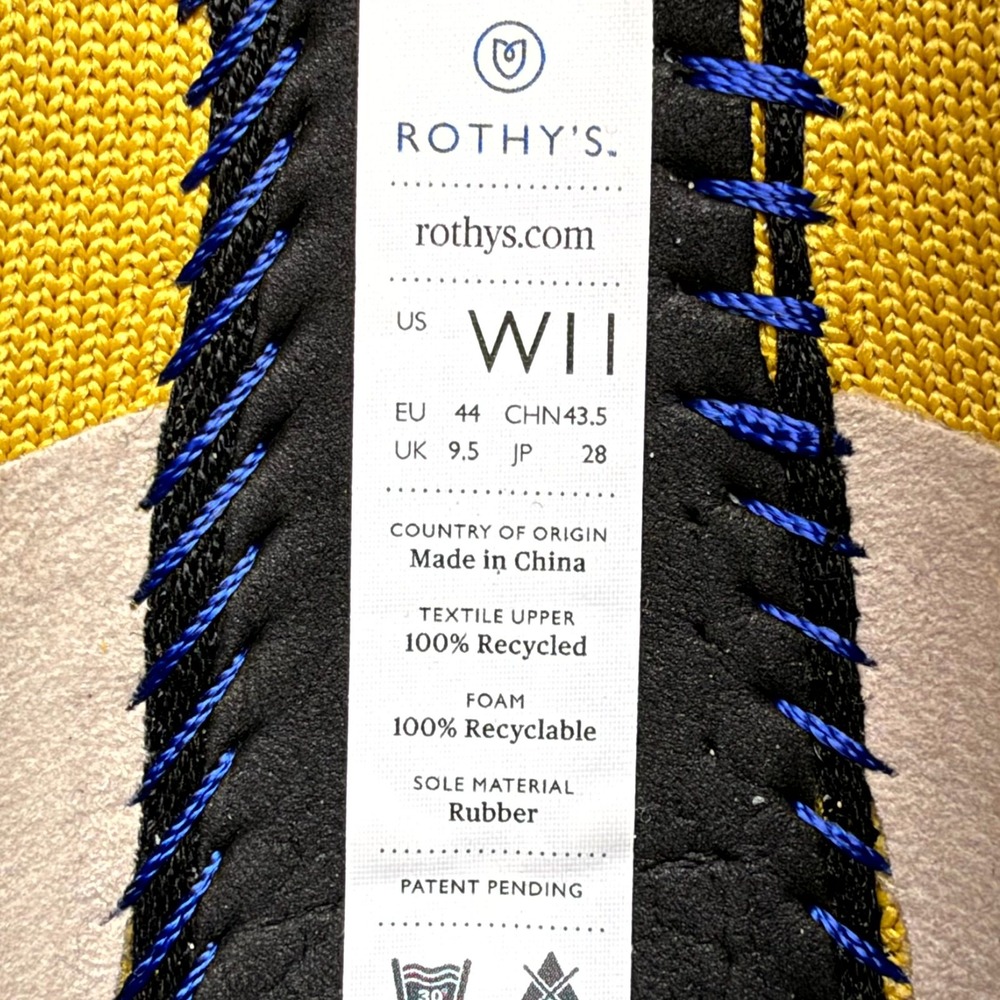 Rothy's The Point Womens Size 11 Slip On Ballet Flats Shoes Marigold Yellow Knit - Picture 9 of 9
